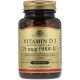 Витамин D3 (холекальциферол), Vitamin D3, Solgar, 125 мкг, 5000 МЕ, 100 капсул