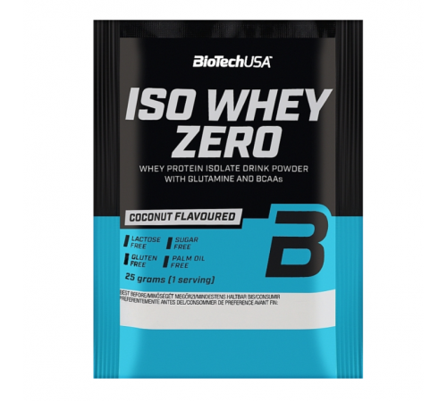 Изолят сывороточного протеина, Iso Whey Zero, BioTech, 25 грамм, (Кокос) Пробник
