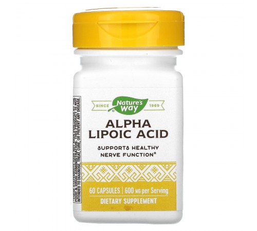 Альфа-липоевая кислота, Alpha Lipoic Acid, Nature's Way, 60 капсул, 200 мг