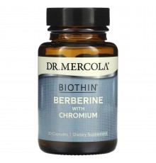 Берберин с Хромом, Berberine with Chromium, Dr. Mercola, 30 капсул