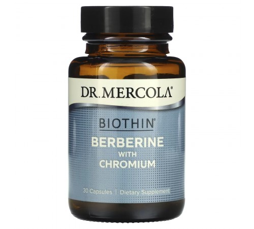 Берберин с Хромом, Berberine with Chromium, Dr. Mercola, 30 капсул