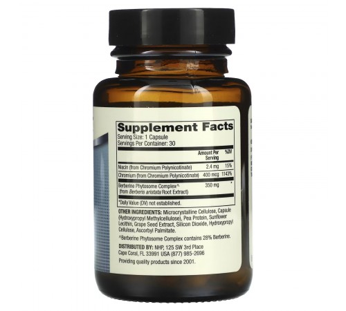 Берберин с Хромом, Berberine with Chromium, Dr. Mercola, 30 капсул