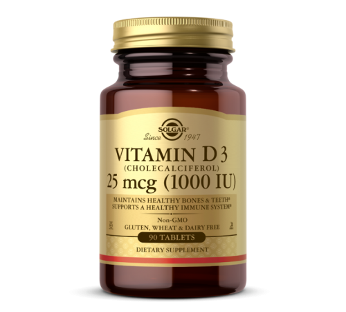 Вітамін Д3 (холекальциферол), Vitamin D3, Solgar, 1000 МО (25 мкг), 90 таблеток Вітамін Д3 (холекальциферол), Vitamin D3, Solgar, 1000 МО (25 мкг), 90 таблеток