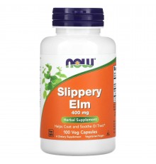Скользкий вяз, Slippery Elm, Now Foods, 400 мг, 100 капсул