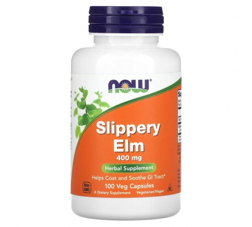 Скользкий вяз, Slippery Elm, Now Foods, 400 мг, 100 капсул