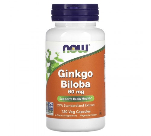 Гинкго Билоба, Ginkgo Biloba, Now Foods, 60 мг, 120 капсул Гинкго Билоба, Ginkgo Biloba, Now Foods, 60 мг, 120 капсул