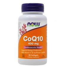Коэнзим Q10, CoQ10, Now Foods, 400 мг, 30 капсул