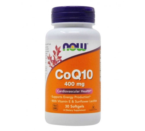Коэнзим Q10, CoQ10, Now Foods, 400 мг, 30 капсул