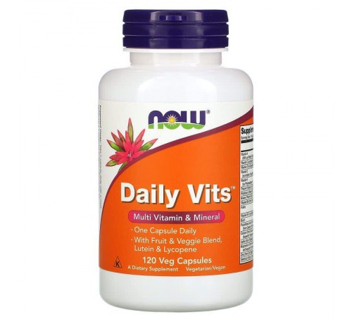 Мультивітаміни та мінерали, Daily Vits, NOW Foods, 120 капсул