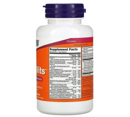 Мультивітаміни та мінерали, Daily Vits, NOW Foods, 120 капсул