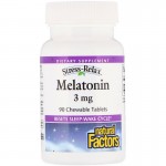 Мелатонін, Melatonin, Natural Factors, 3 мг, 90 таблеток