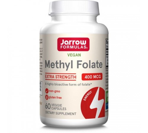 Метилфолат, Methyl Folate, Jarrow, 400 мкг,60 капсул