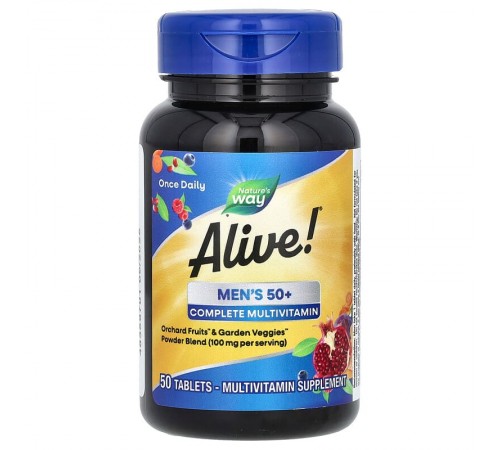 Мультивитамины для мужчин от 50 лет, Alive! Men's 50+, Nature's Way, 50 таблеток