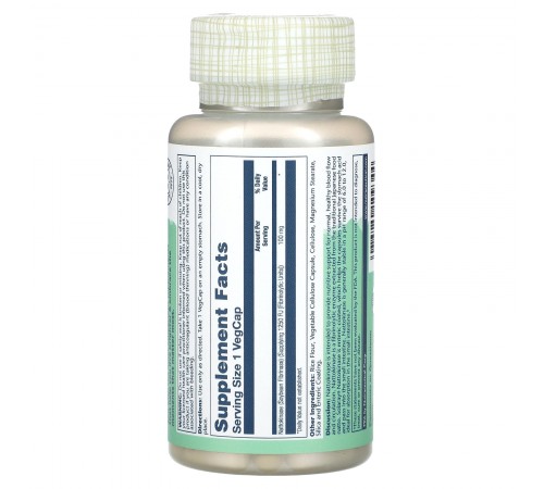 Наттокиназа, Nattokinase, 100 мг, 1250 FU, Solaray, 30 капсул вег. капсул