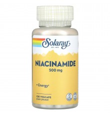 Ніацинамід (Вітамін В3), Niacinamide, Solaray, 500 мг, 100 капсул.