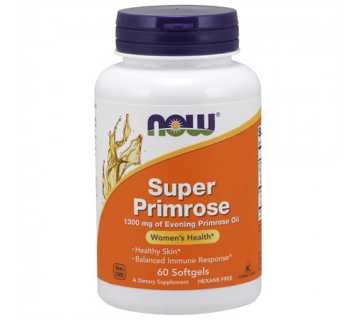 Масло вечерней примулы, Super Primrose Oil, Now Foods, 1300 мг, 60 капсул