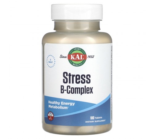 Стресс Б-комплекс, Stress B-Complex, KAL, 100 таблеток Стресс Б-комплекс, Stress B-Complex, KAL, 100 таблеток