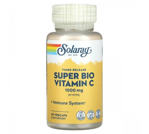 Супер Био Витамин С, Super Bio Vitamin C, Solaray, 1000 мг, 60 капсул