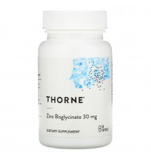 Бисглицинат цинка, Zinc Bisglycinate, Thorne Research, 30 мг, 60 капсул